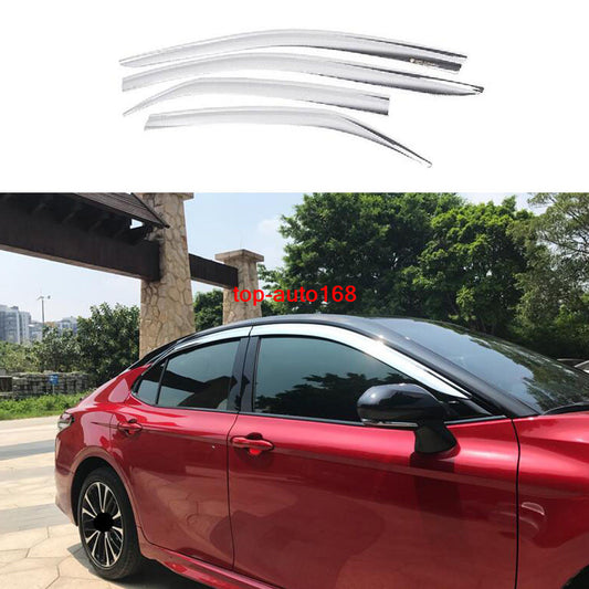 for Toyota for Camry 2018-2023 Chrome Window Visor Vent Shades Sun Rain Guard trim