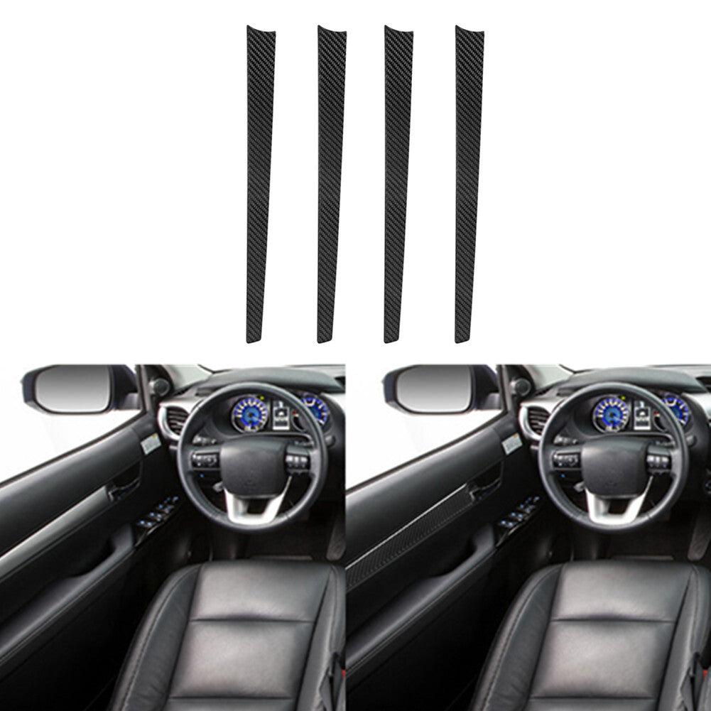 4Pcs Carbon Fiber Door Panel Cover Trim for Toyota Hilux 2015-2021