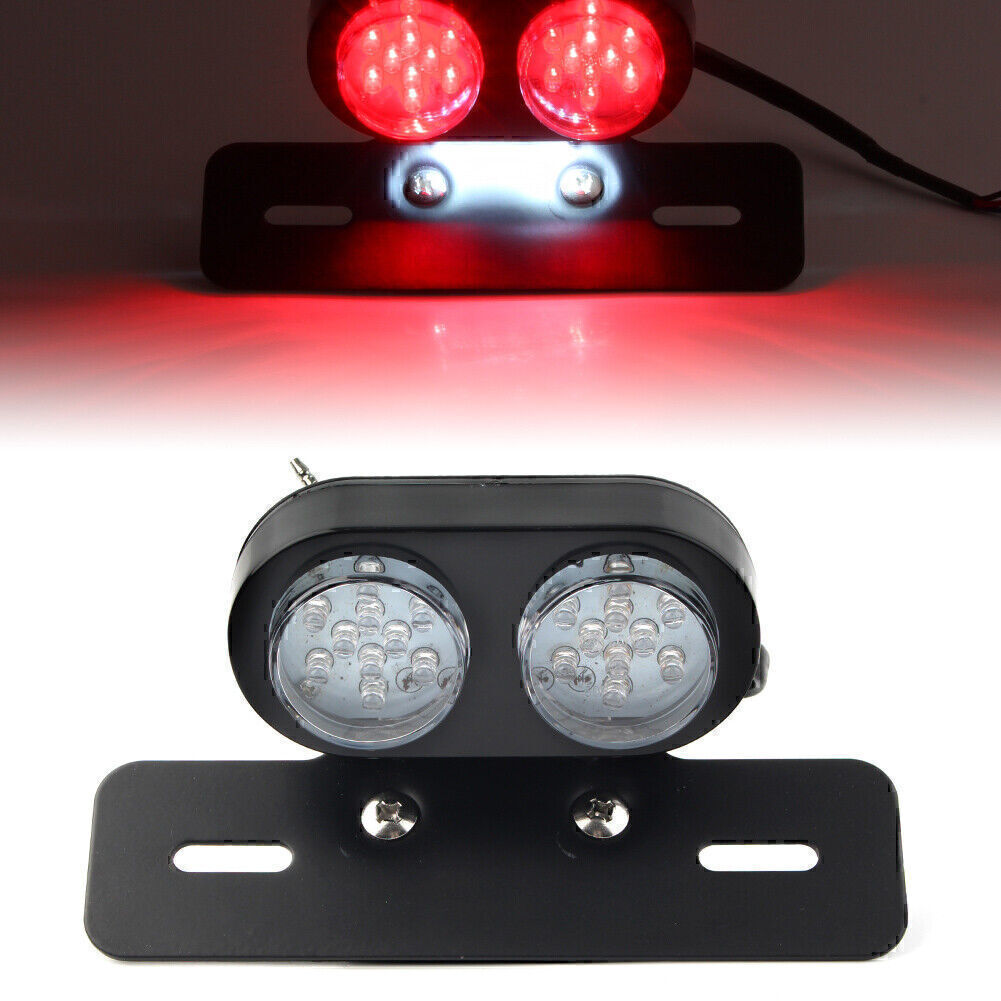 LED Tail Light w/ License Plate Mount Holder Fit Cafe Racer Brand Motorcycle