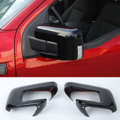 for Ford F150 F-150 2021-2023 ABS Glossy Black Rearview Mirror Cover Cap Trim 2x