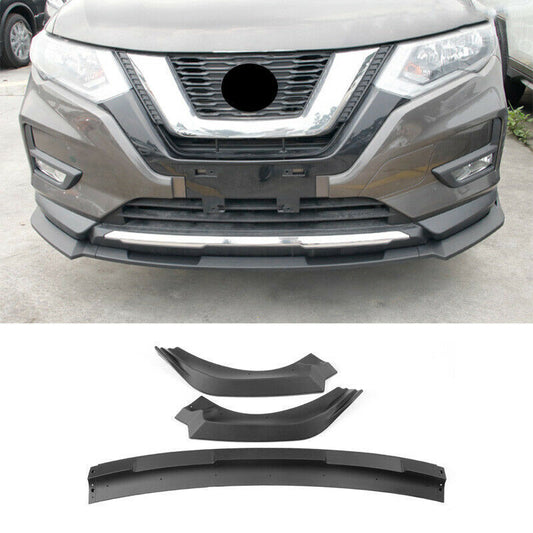 for Nissan Rogue 2017-2020 Matte Black Front Bumper Lip Spoiler Bodykit Guard 3x