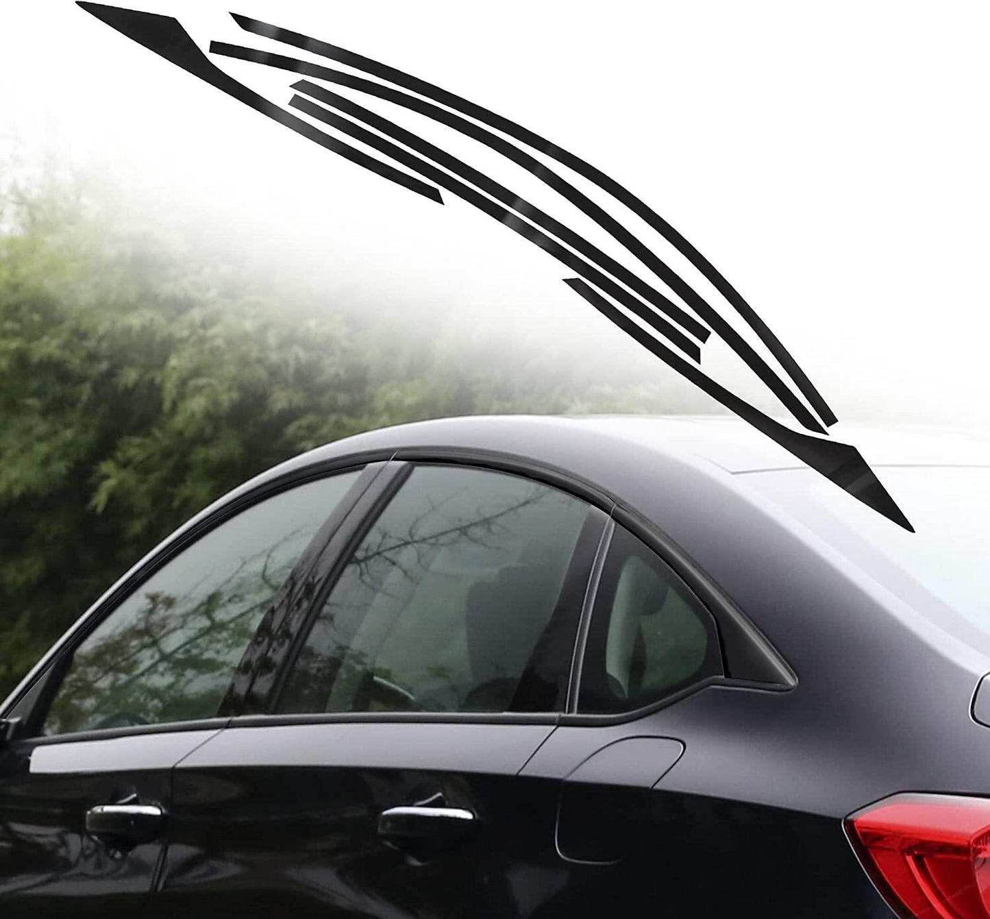 6x For 18-22 for Honda Accord Chrome Delete Blackout Side Window Trim - Glossy Black