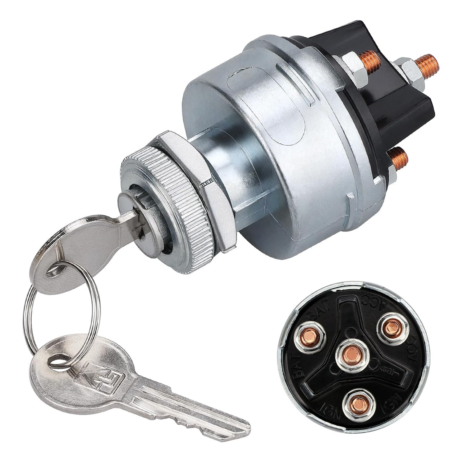 Ignition Key Switch for Car,Forklift,Truck,Tractor,Trailer,Caterpillar4-Position