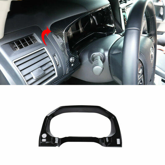 for Toyota Prado FJ150 18-21 Carbon fiber ABS Central Dashboard Frame Cover Trim