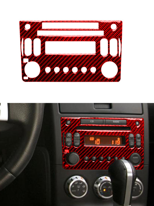 CD Player Radio Panel Trim Cover Carbon Fiber Decor for Nissan 350Z 2006-09 Red