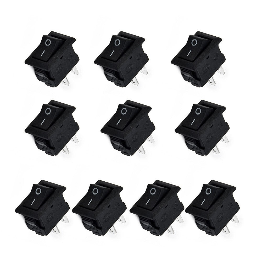 10Pcs Auto Car Truck Boat Round Rocker 250V 3A 2-Pin ON/OFF Toggle SPST Switches