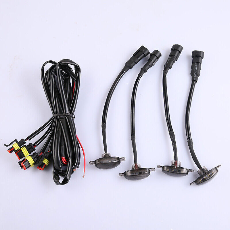 for Hyundai Santa Fe 2013-18 smoke Style Front Grill LED Marker Light Kit