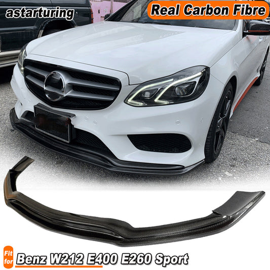 for Benz W212 E400 E260 Sport 2014-16 REAL CARBON front Bumper lip Spoiler Chin