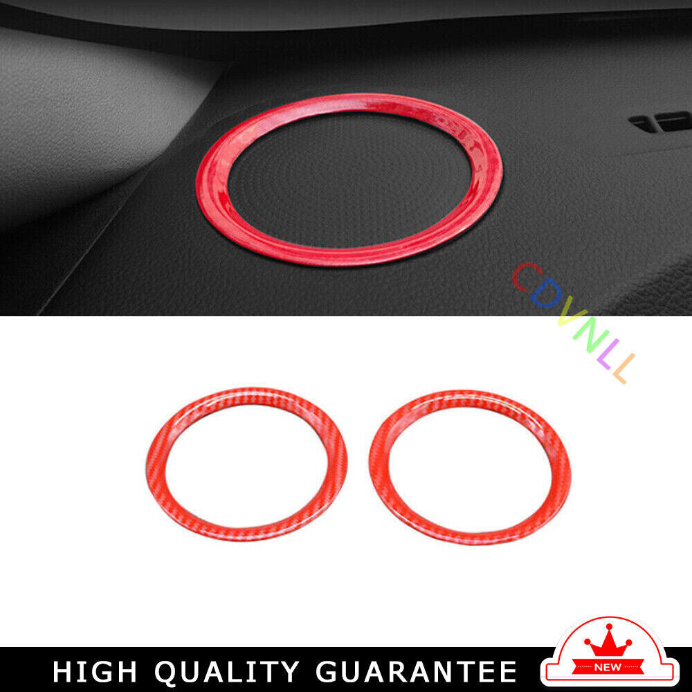 Console Dashboard Speaker Ring Cover Trim for Kia K3 2014-2018 Red Carbon Fiber