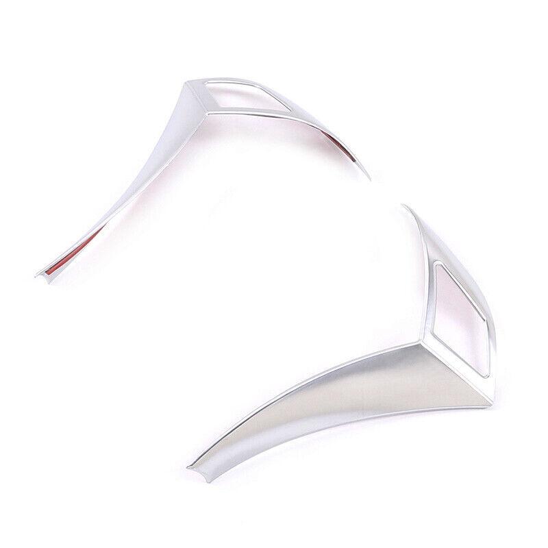 Fit for BMW 5 Series 2004-2010 Matte Silver Steering Wheel Button Cover Trim 2X