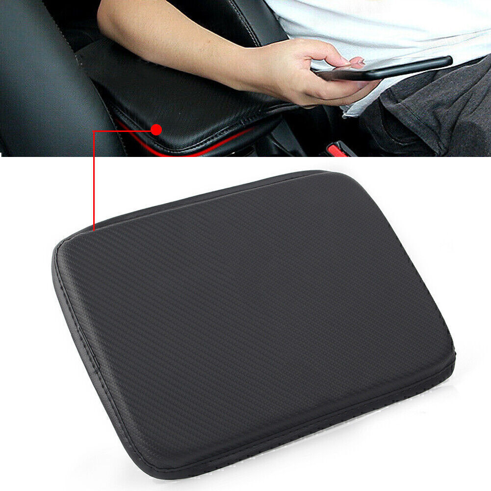 Universal Car Armrest Pad Cover Center Console Box Pu Leather Cushion Mat Black