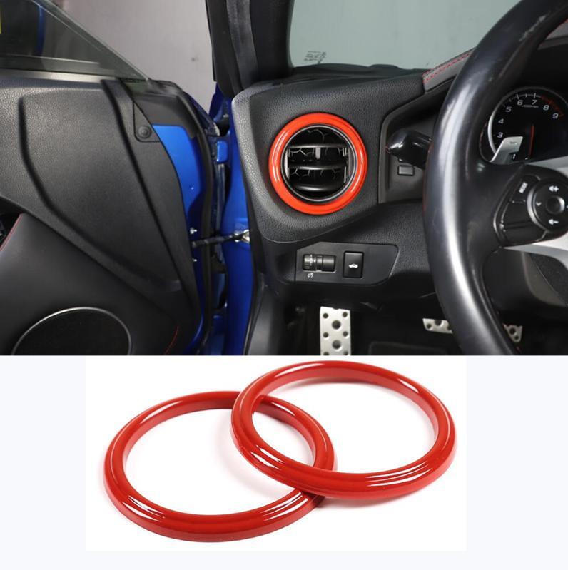 2x Red ABS Side A/C Vent Ring Panel Cover Trim for Toyota 86 for Subaru BRZ 12-20