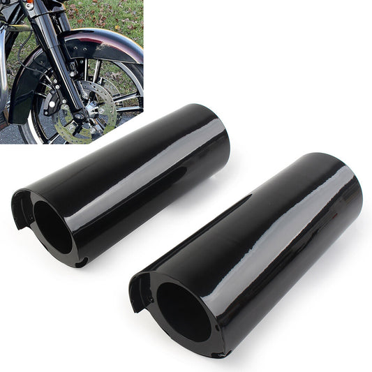 +2 Smooth Fork Tube Slider Cover Cowbell Fit for Harley Electra Tri Glide FLHX Pair