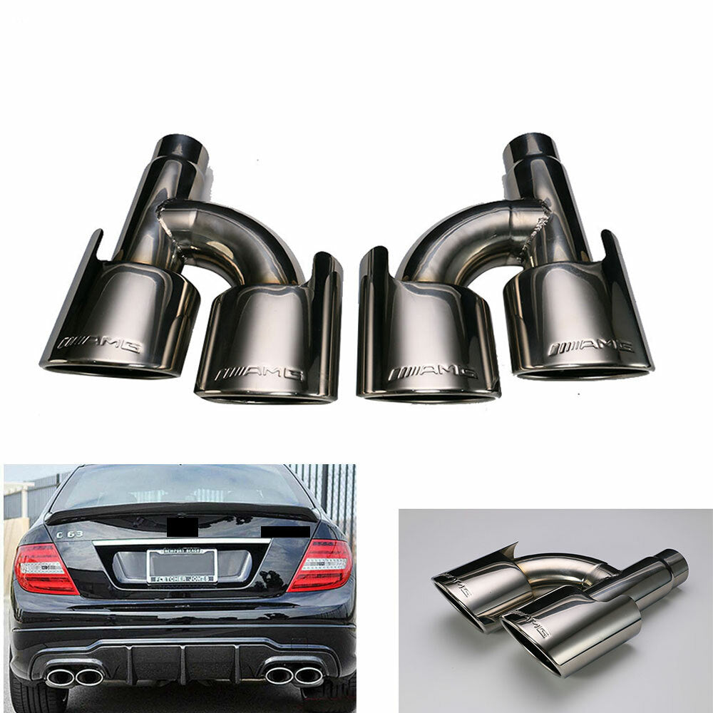 C63 Exhaust Muffler Tips AMG For C250 C300 C350 for Mercedes W204 W211 C-Class SS304