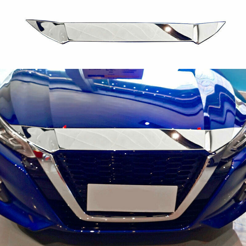 Chrome Front Grille Grill Mesh Engine Hood Strip for Nissan Altima/Teana 2019-22