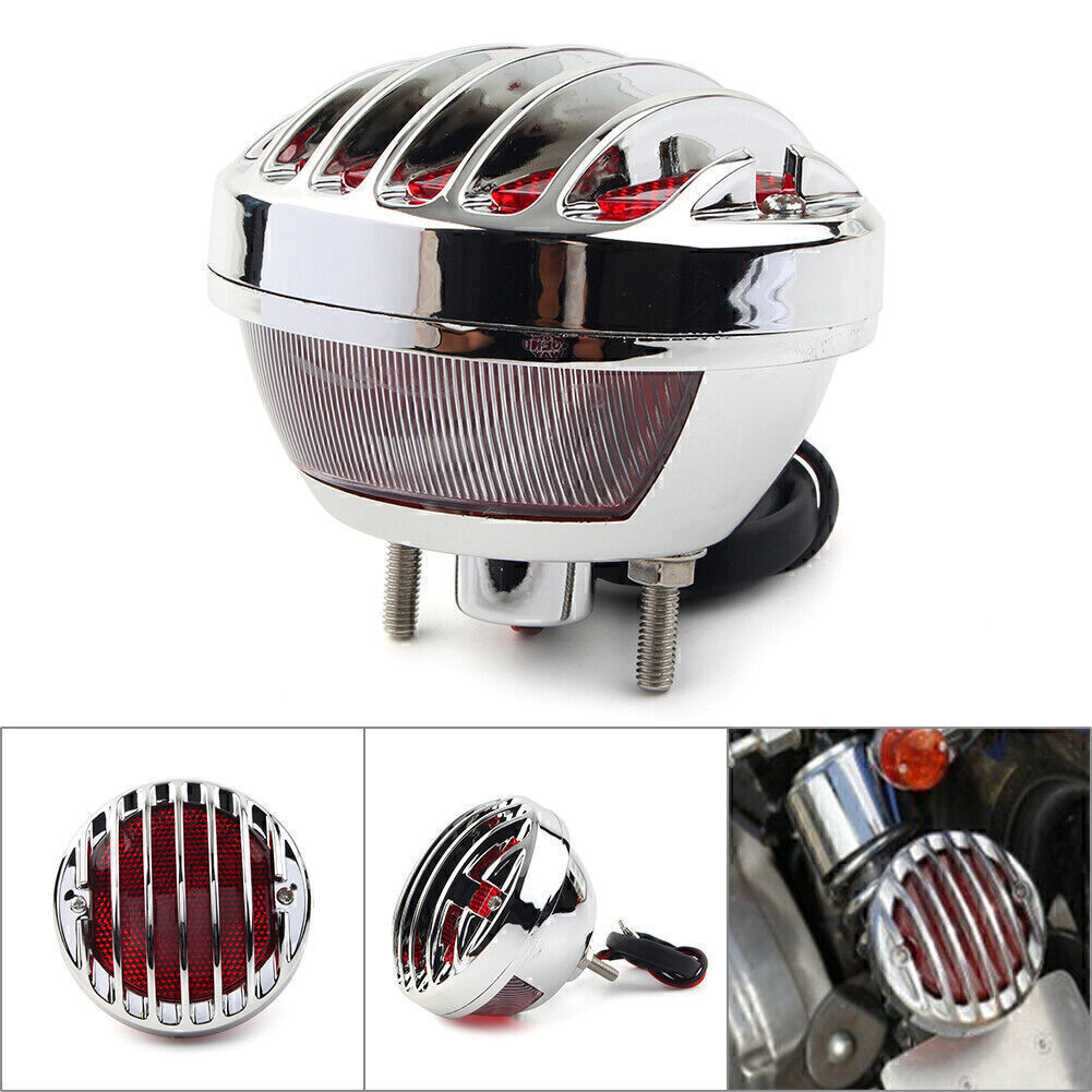 for Harley Bobber Rat Custom Chopper Hot Motorcycle 1X Chrome Tail Brake Light