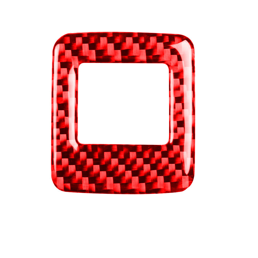 Red Carbon Fiber Interior Floor Console Button Trim for Mazda MX-5 Miata 2009-15