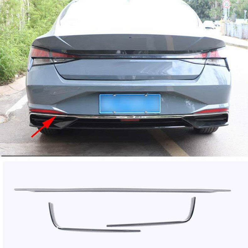for Hyundai for Elantra 2021-2023 Stainless Rear Bumper Moulding Strip Cover Trim