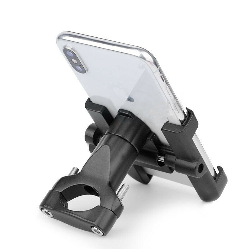 Motorcycle Phone Holder Handlebar Clip Stand Aluminum Mount Bracket 360 Rotating