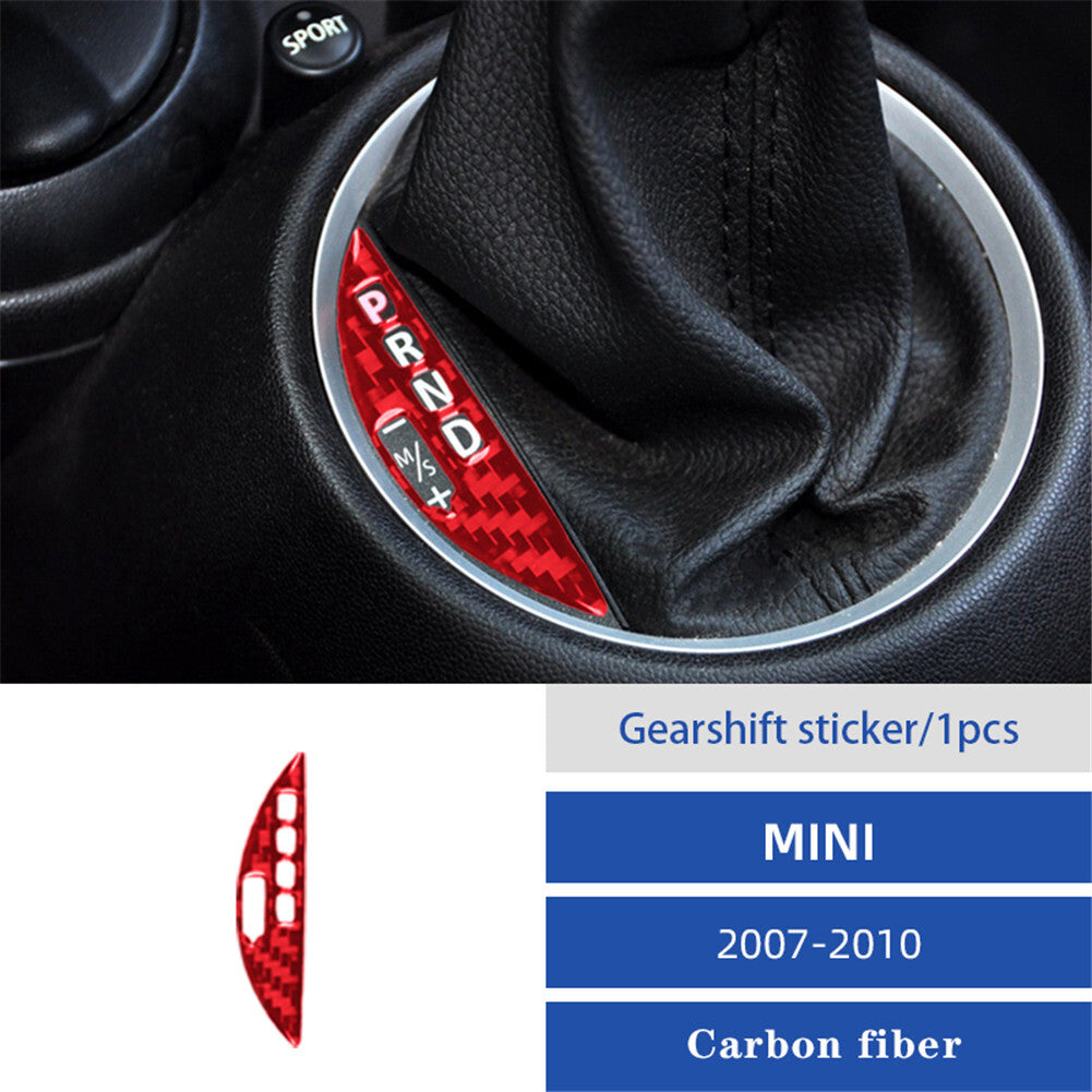 Red Carbon Fiber Gear Shift Control Panel for MINI Cooper 2007-2010