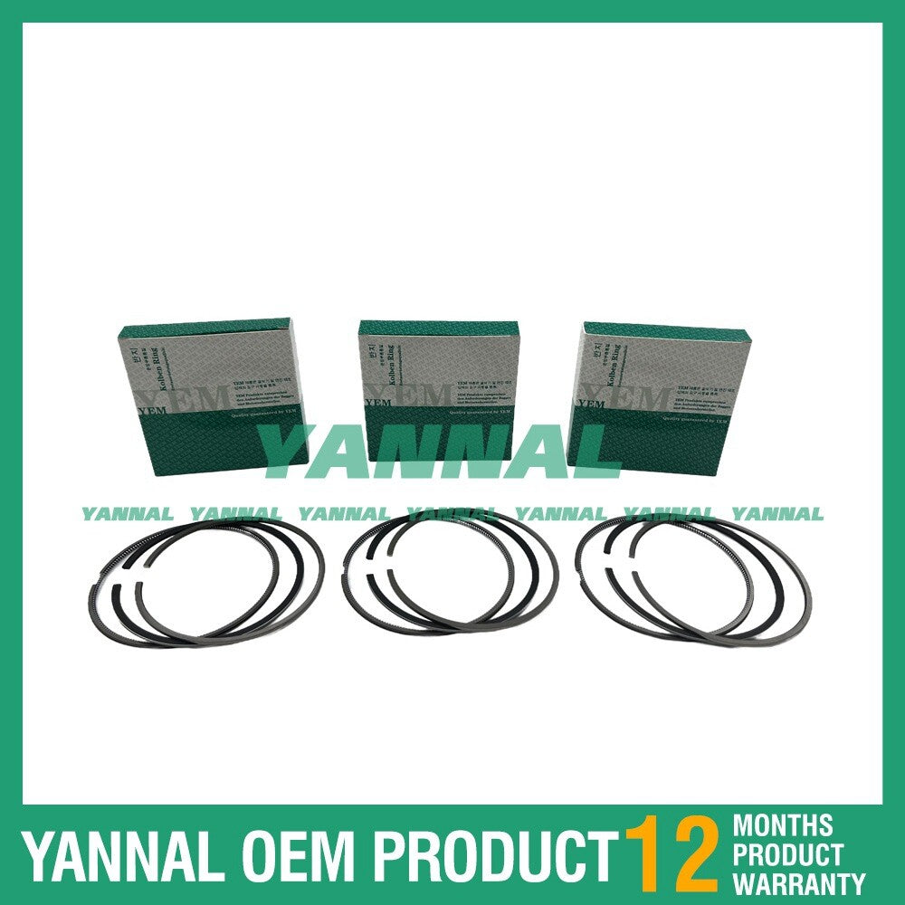 3 new K3D Piston Ring Kit STD for Mitsubishi Truck and Forklift Engine Parts