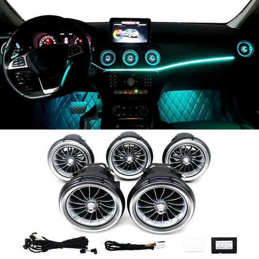 for Mercedes-Benz A B CLA GLA Class W117 12 Color LED Air Condition Turbine Vent