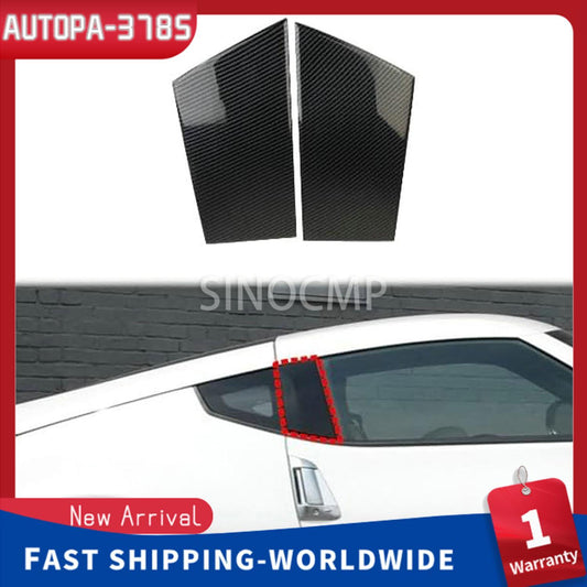 Carbon Fiber Style Exterior Car Window Pillar Trim Cover Fit for Nissan 370Z NEW
