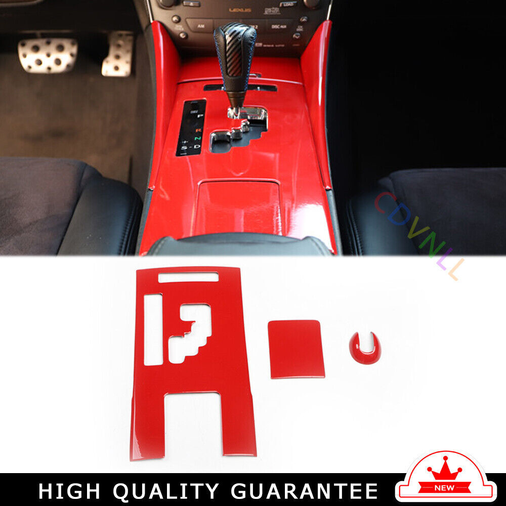 Middle Console Gear Shift Panel Trim Inner Fit for Lexus IS 2006-2011 Bright Red
