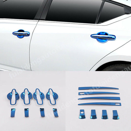 16P for Nissan Altima 2019-2022 Blue titanium outer door handle+bowl cover trim