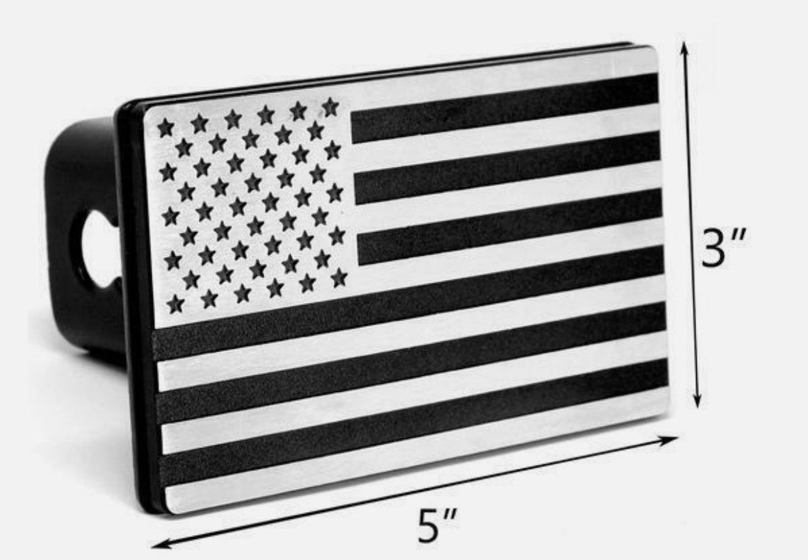 Car hook-up protective cover plug cover trailer receiver 2.5 inch American flag chrome for Chevrolet