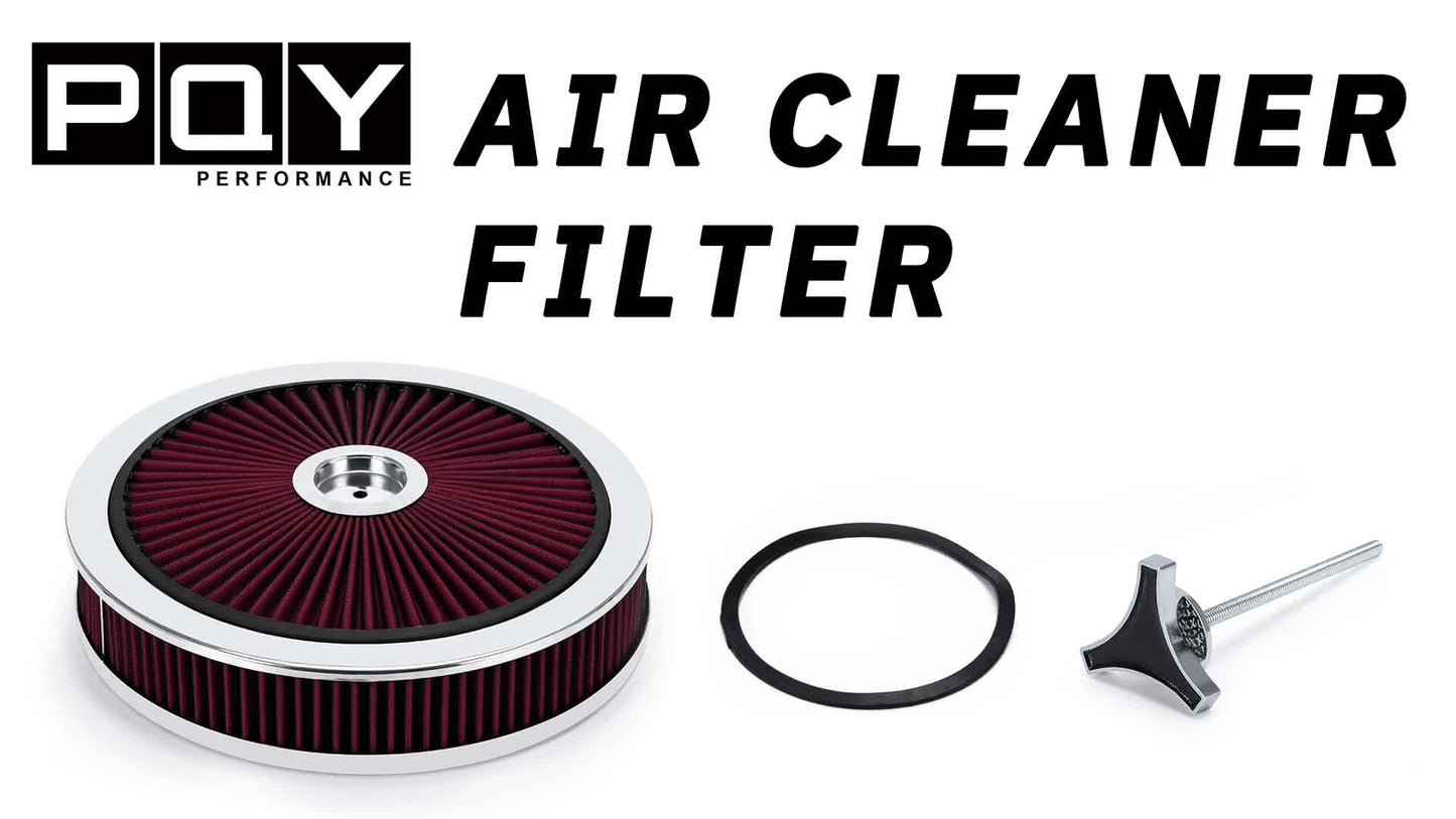 Washable BLACK Element 14x3 Air Cleaner Assembly Kit For 5-1/8 Inch Neck