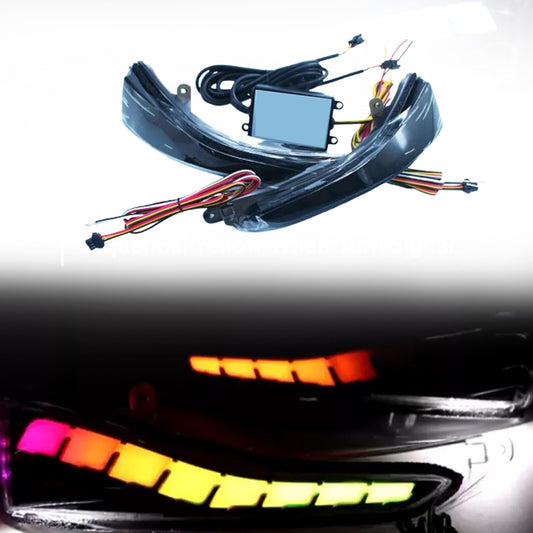 RGB LED mirror-finish sequential turn signals and fog lights, suitable for Infiniti Q50 and Q60 (2014-2022).