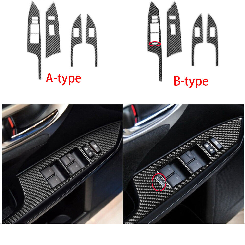 Carbon Fiber RHD Window Lift Switch Button Panel Trim for Lexus CT200h 2011-2017