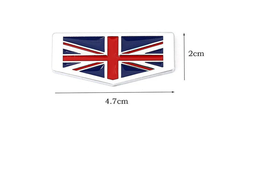 Black Metallic 3D Union Jack Car Side Fender Rear Badge Sticker