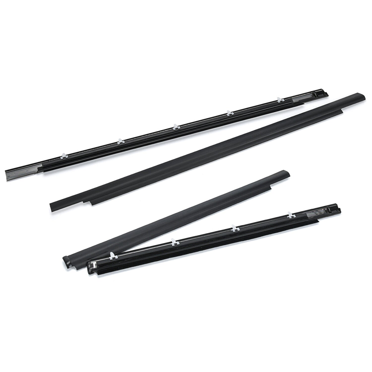 4pcs Weatherstrip Outer Lower Window for Toyota 01-07 Sequoia 4.7L Black Rubber