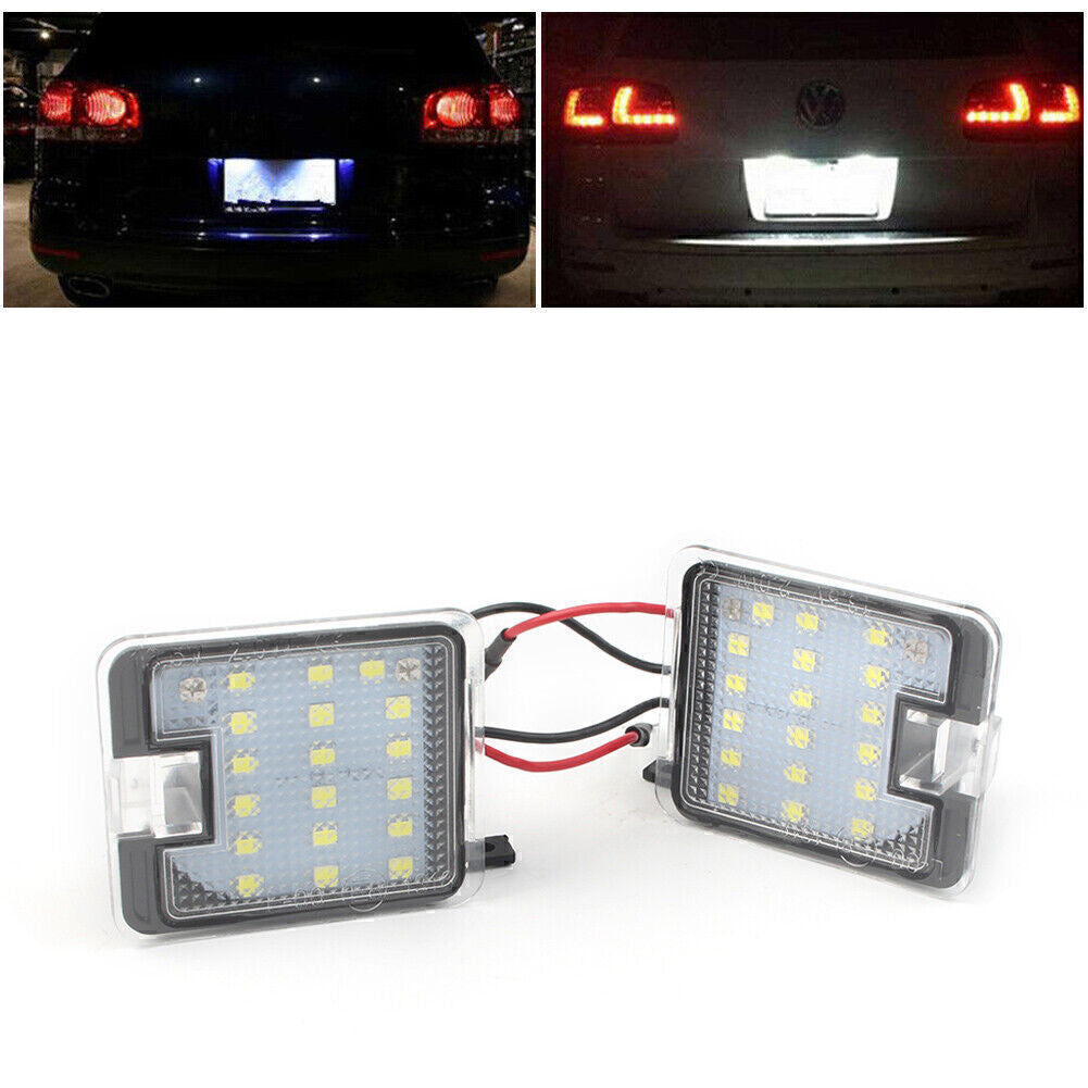 2Pcs 12V LED Rear License Plate White Lights for Ford S-MAX C-MAX Kuga Mondeo