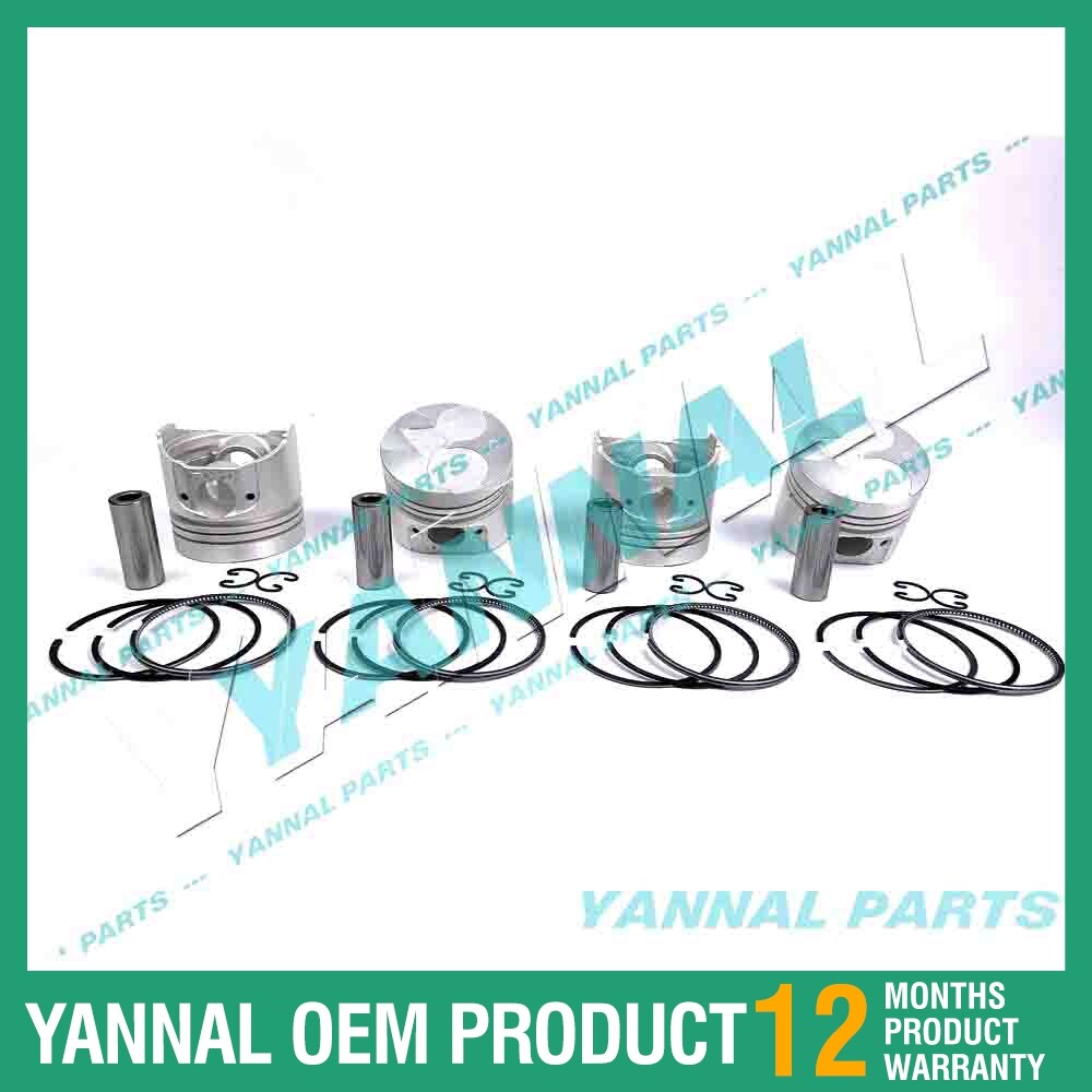 4-piece piston with piston rings + 0.5 mm for Kubota V1305 engine (oversized)