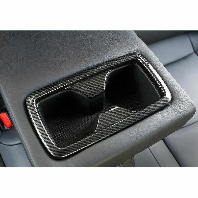 for Toyota RAV4 19-2024 Carbon Fiber ABS Rear row Water Cup Holder Cover Trim 1X