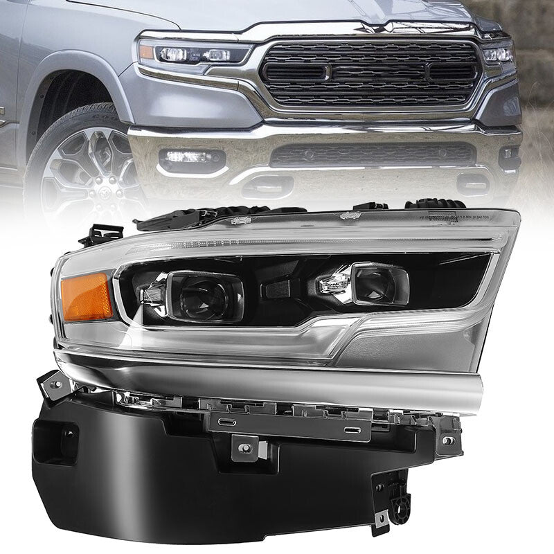 Passenger For 2019-2022 for Dodge for Ram 1500 Full LED Headlight Headlamp Assembly