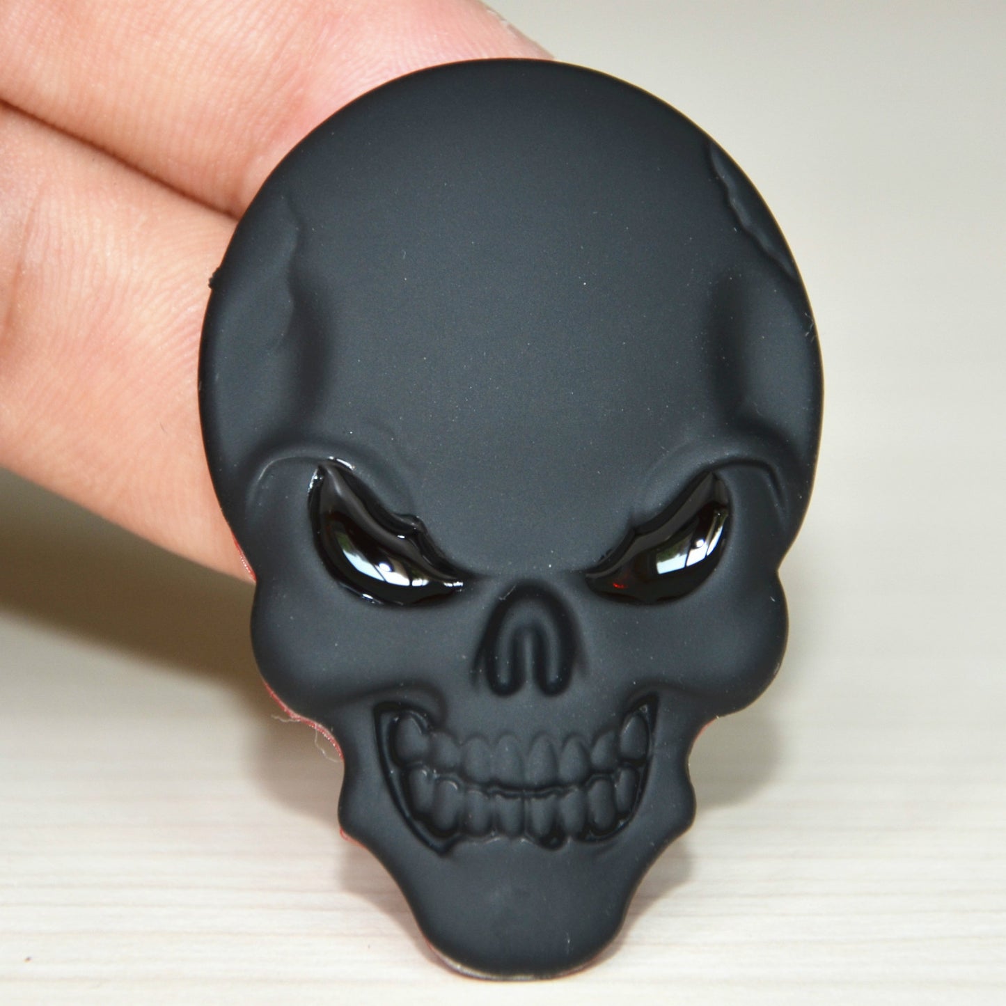 1Pcs Car Body Black Metal 3D Skull Demon 3M Sticker Metal Emblem Badge
