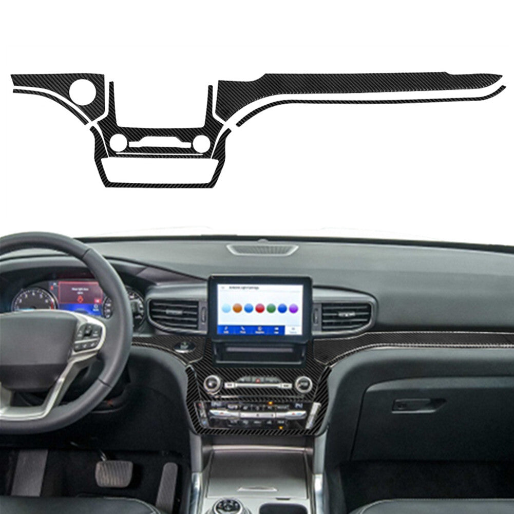 6Pcs Carbon Fiber Center Console Cover Trim Kit for Ford Explorer 2020-2023