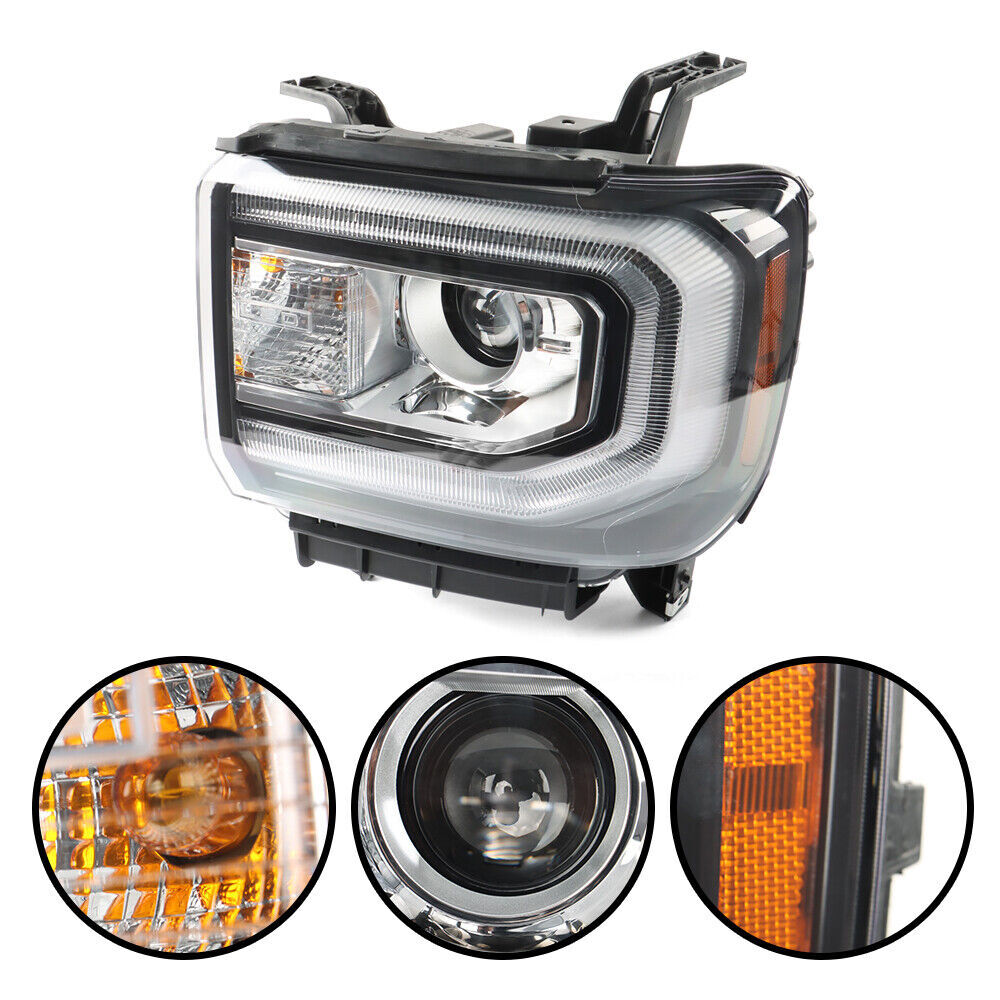 Headlight For 2016-2018 for GMC Sierra1500 LED DRL Projector Left Side HID/Xenon