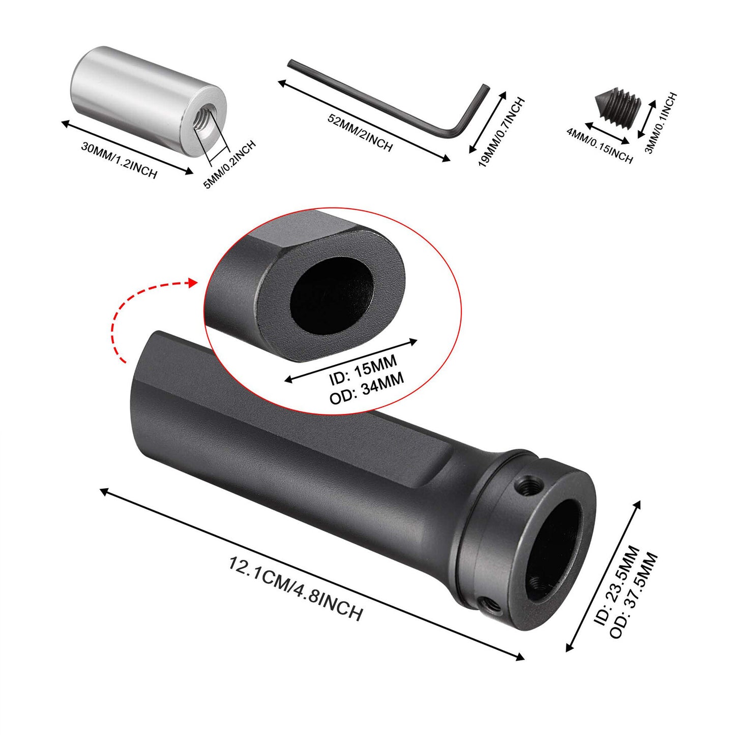 Black Aluminum Car Handle Hand Brake Sleeve Protector Cover Universal Fitment