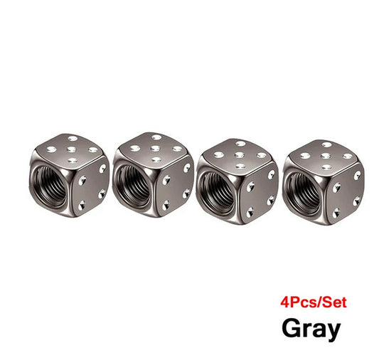 4-piece car tire valve cover rod air dust cover dice gray for Lexus for Infiniti