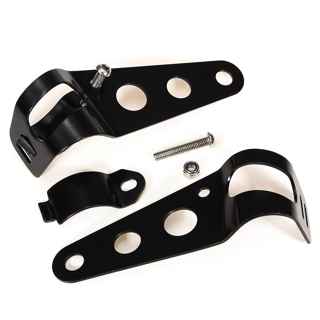 Motorcycle Motorbike 6.5 Headlight Turn Signal Light Bulb+Bracket Set Universal