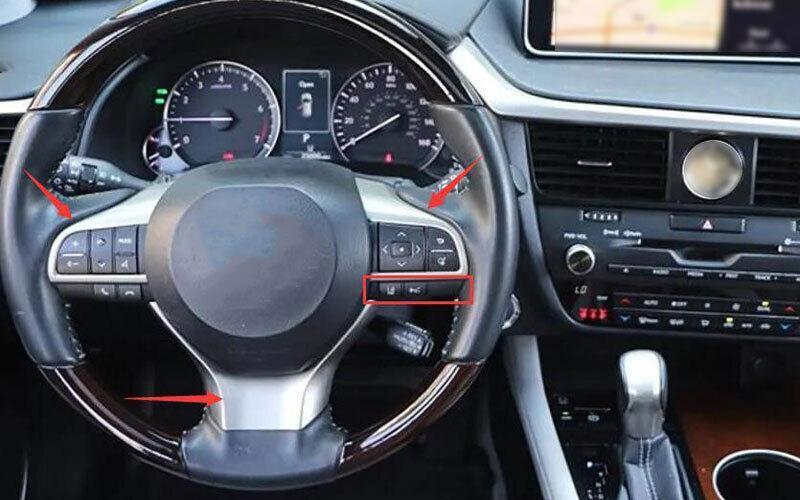 for Lexus RX350 450h 2016-2022 Carbon Fiber Deluxe Steering Wheel Button Cover
