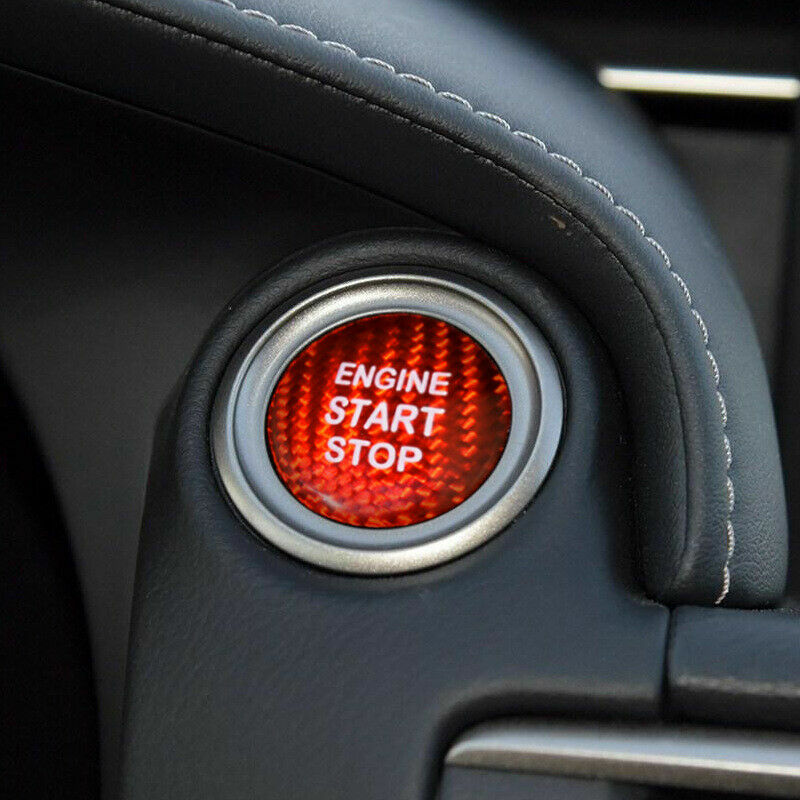 Carbon Fiber Engine Start Buttons Cover Cap Fit for Lexus IS250 RX350 2013-17