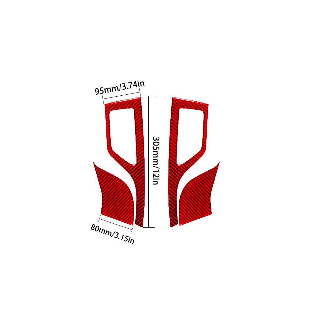 4x Red for Toyota Tacoma 2012-2015 Center Vent TYP A Trim Cover 2WD Carbon Fiber