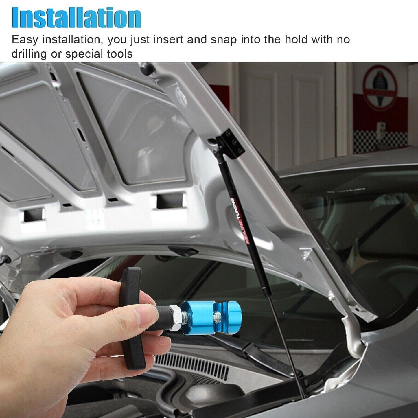 2pcs Hood Lift Support Clamp Tailgate Strut Stopper Retainer Tool Stay Holder
