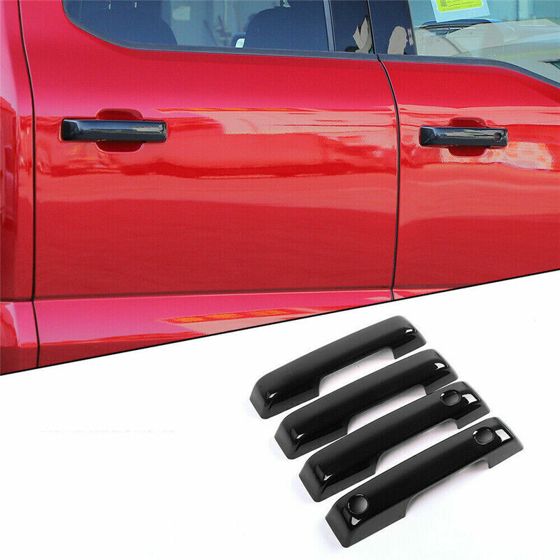 Glossy Black Exterior Door Handle Cover Trim  for ford  F-150 F150 2021 2022 2023